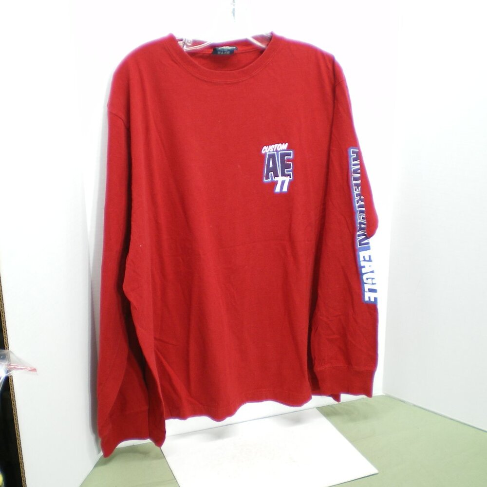 American Eagle Red Long Sleeve Tee Shirt, Beaver Boards, Size Large